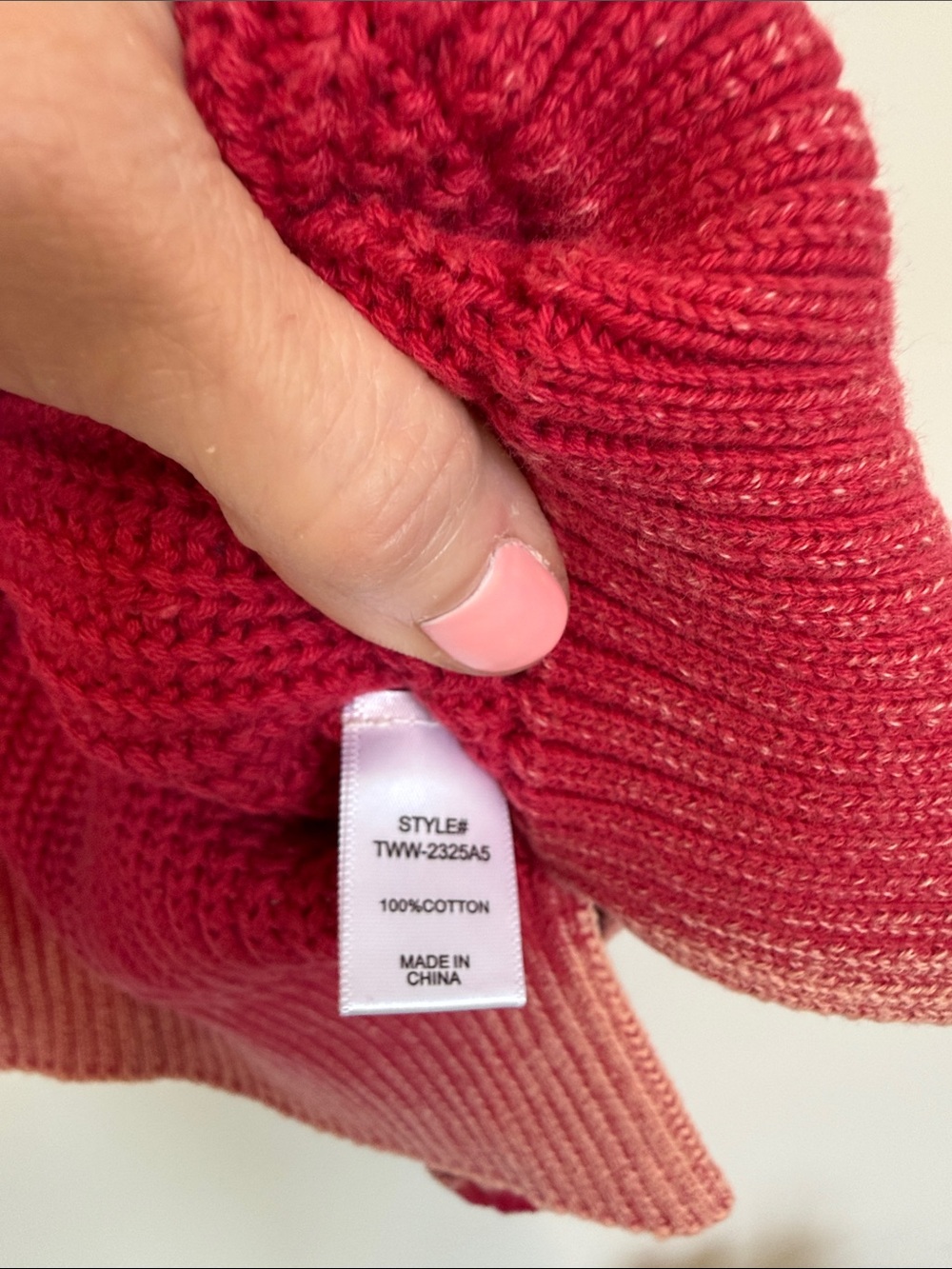 Zenana Outfitters Mineral washed Red Ribbed Crewneck Sweater - Picture 5 of 12